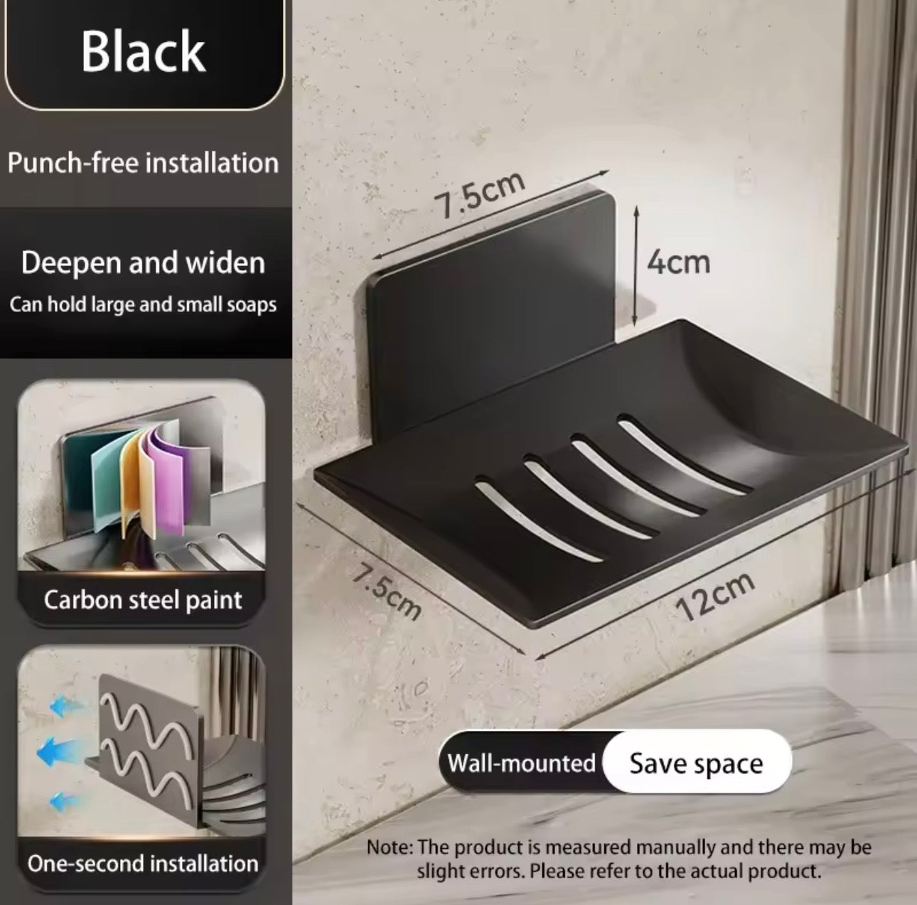 Pie sienas stiprināms ziepju turētājs