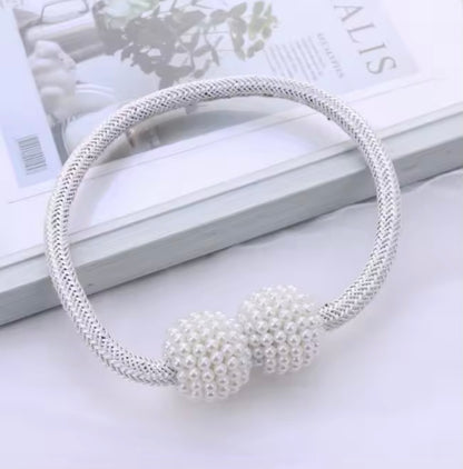 2 gab. pērļu magnētiskais aizkaru klipsis