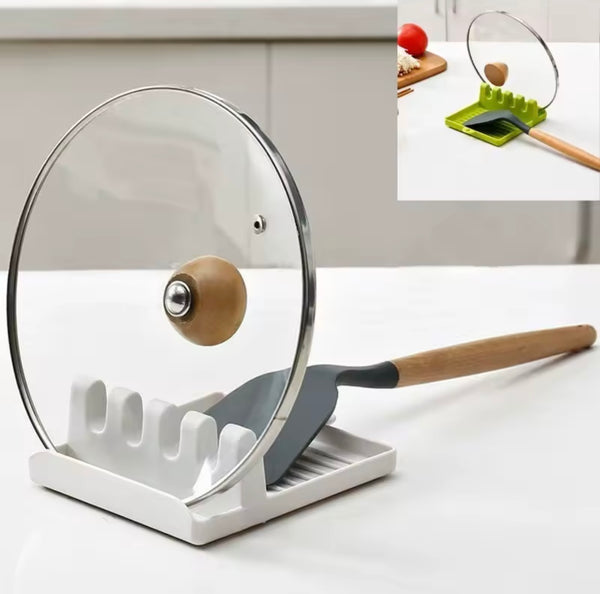 Viedā virtuves piederumu paliktnis un vāka turētājs