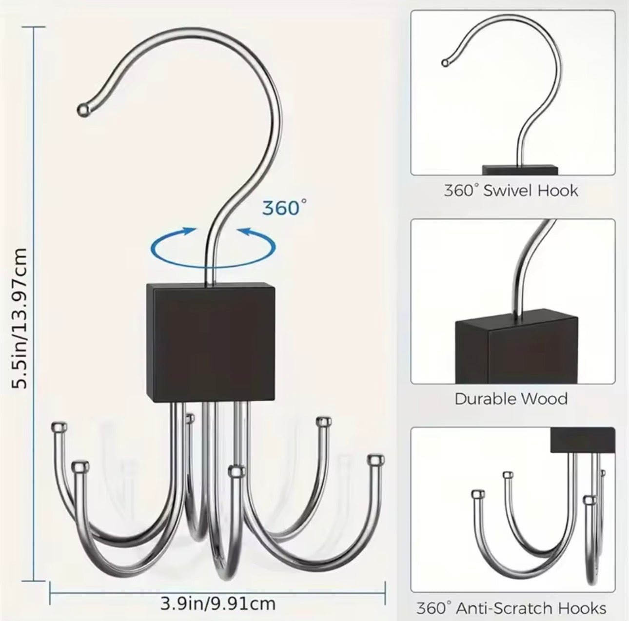 360° rotējošs jostas pakaramais